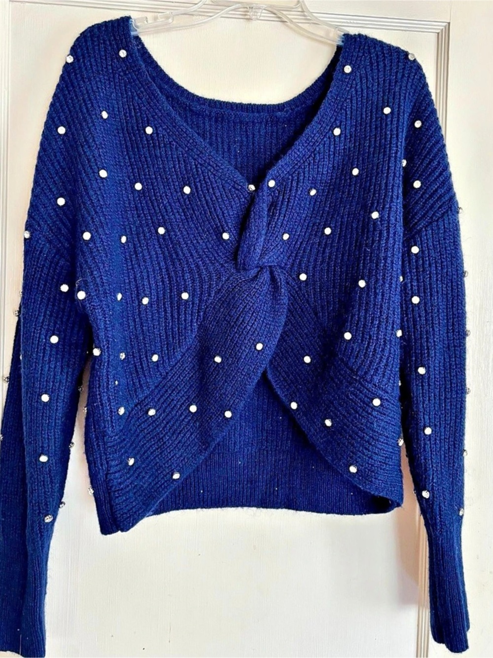 Express Blue Polka Dot Sweater